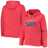 Washington Nationals Soft as a Grape Women's Plus Size Side Split Pullover Hoodie - MLB