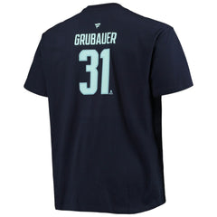 Philipp Grubauer Seattle Kraken Fanatics Big & Tall Name & Number T-Shirt - Deep Sea Blue - NHL