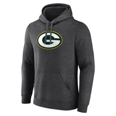 Green Bay Packers Primary Logo Fitted Pullover Hoodie Charcoal | NFL
