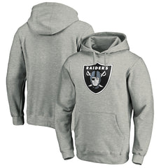 Las Vegas Raiders Primary Logo Fitted Pullover Hoodie Heather Gray | NFL