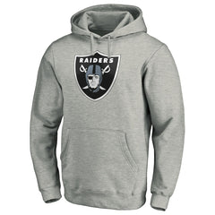 Las Vegas Raiders Primary Logo Fitted Pullover Hoodie Heather Gray | NFL