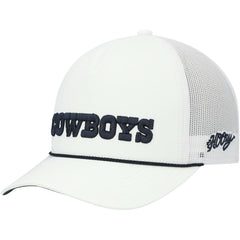 Dallas Cowboys HOOey Wordmark Rope Trucker Snapback Hat White | NFL