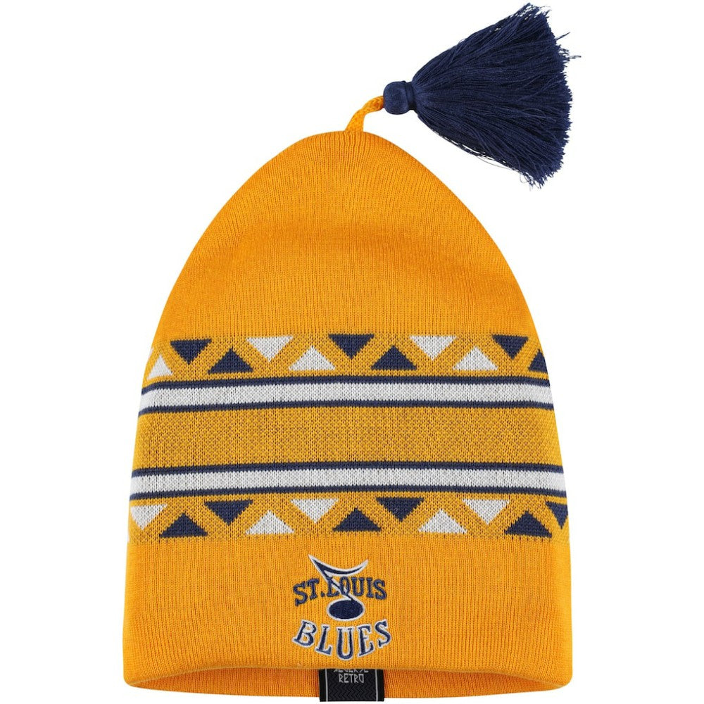 St. Louis Blues adidas Reverse Retro Knit Beanie with Tassel - Gold - NHL