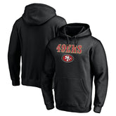 San Francisco 49ers Logo Team Lockup Fitted Pullover Hoodie Black | NFL