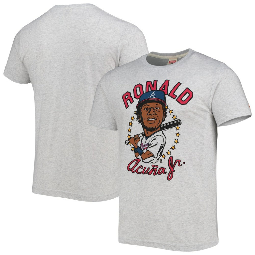 Ronald Acuna Jr. Atlanta Braves Homage Caricature Tri-Blend T-Shirt - MLB