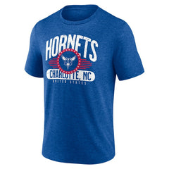Charlotte Hornets Badge of Honor Tri-Blend T-Shirt Royal - NBA