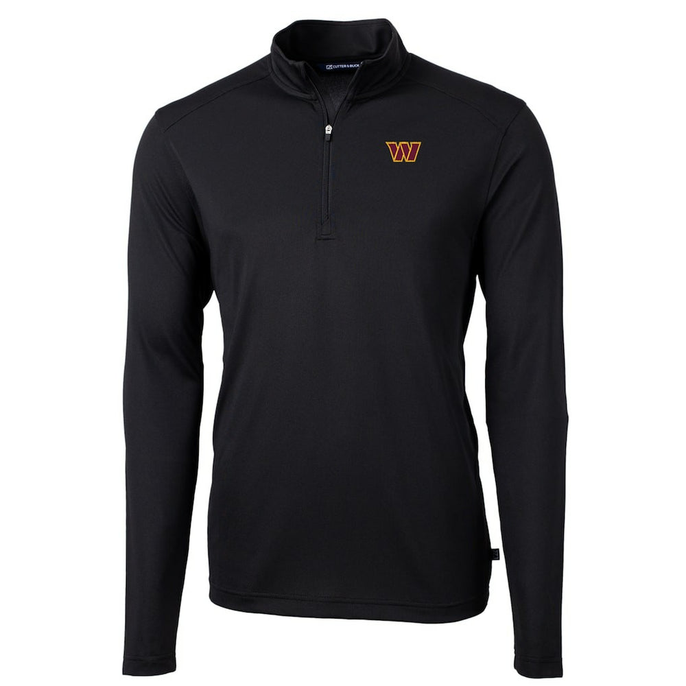 Washington Commanders Cutter & Buck Virtue Eco Pique Half-Zip Pullover Jacket Black | NFL