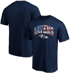 Baltimore Ravens Banner Wave Logo T-Shirt Navy | NFL