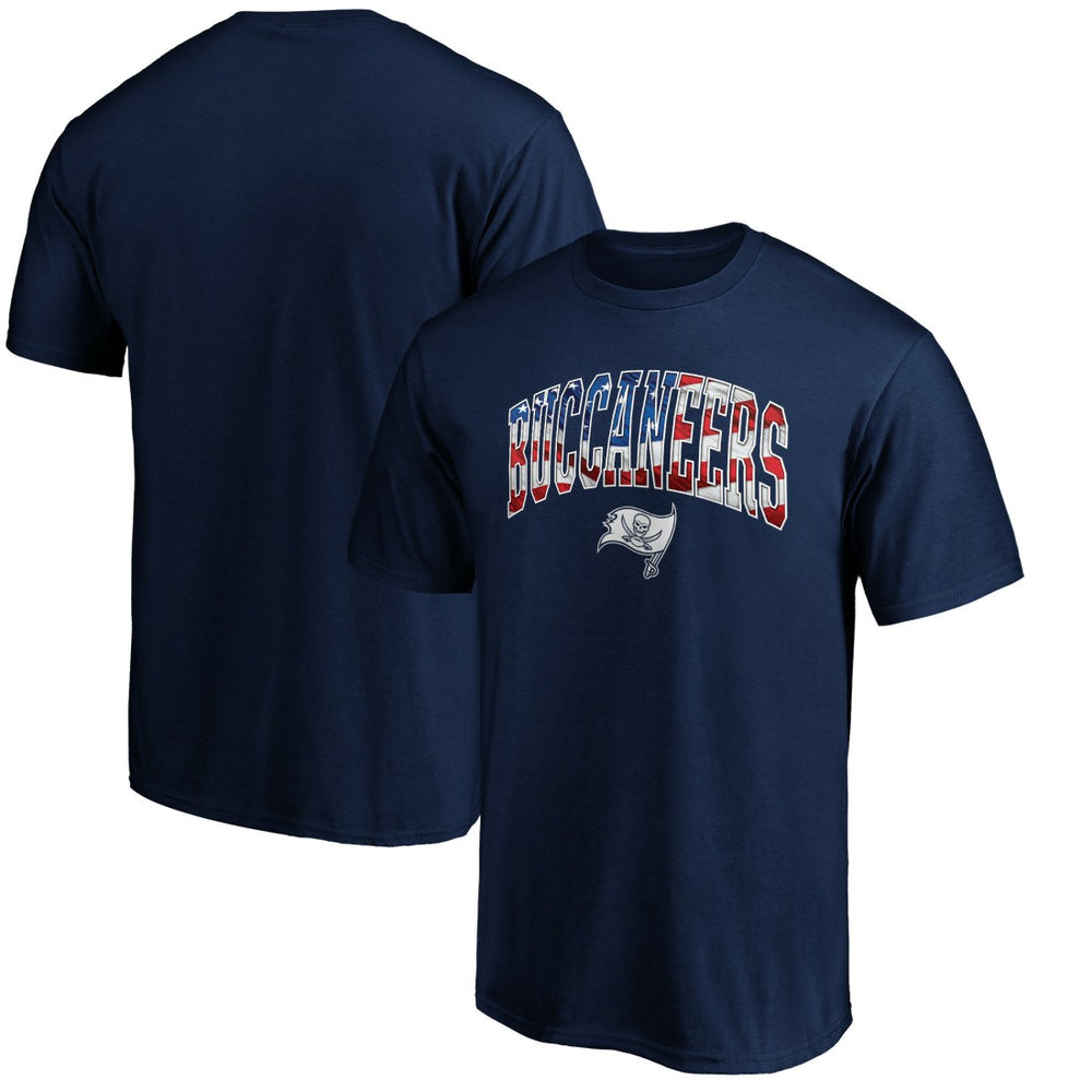 Tampa Bay Buccaneers Banner Wave Logo T-Shirt Navy | NFL