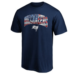 Tampa Bay Buccaneers Banner Wave Logo T-Shirt Navy | NFL