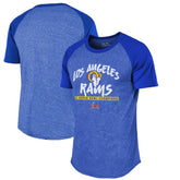Los Angeles Rams Majestic Threads 2-Time Super Bowl Champions Tri-Blend Raglan T-Shirt Royal | NFL