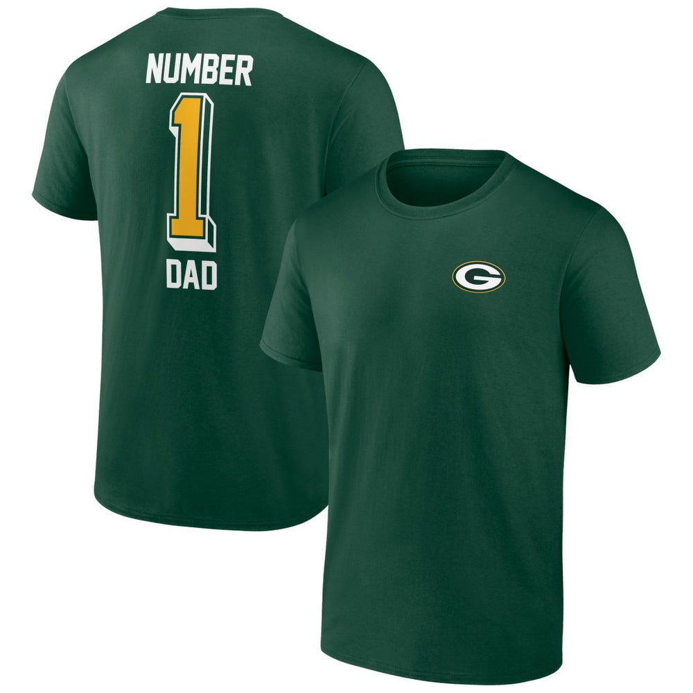 Green Bay Packers Number One Dad T-Shirt Green | NFL