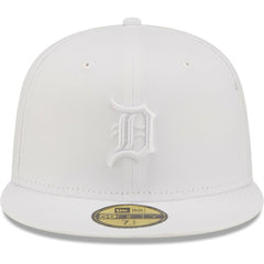 Detroit Tigers New Era White on White 59FIFTY Fitted Hat Hats - MLB