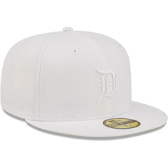 Detroit Tigers New Era White on White 59FIFTY Fitted Hat Hats - MLB