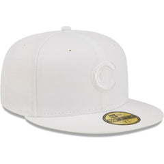 Chicago Cubs New Era White on White 59FIFTY Fitted Hat Hats - MLB