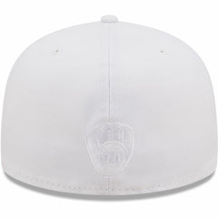 Milwaukee Brewers New Era White on White 59FIFTY Fitted Hat Hats - MLB
