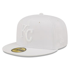 Kansas City Royals New Era White on White 59FIFTY Fitted Hat Hats - MLB