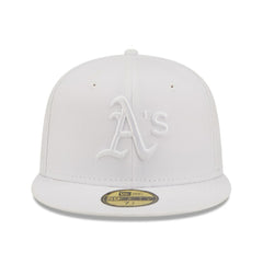 Athletics New Era White on White 59FIFTY Fitted Hat Hats - MLB