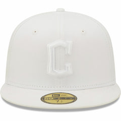 Cleveland Guardians New Era White on White 59FIFTY Fitted Hat Hats - MLB