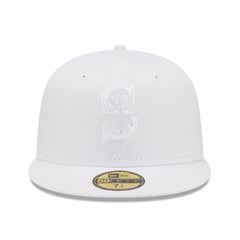 Seattle Mariners New Era White on White 59FIFTY Fitted Hat Hats - MLB