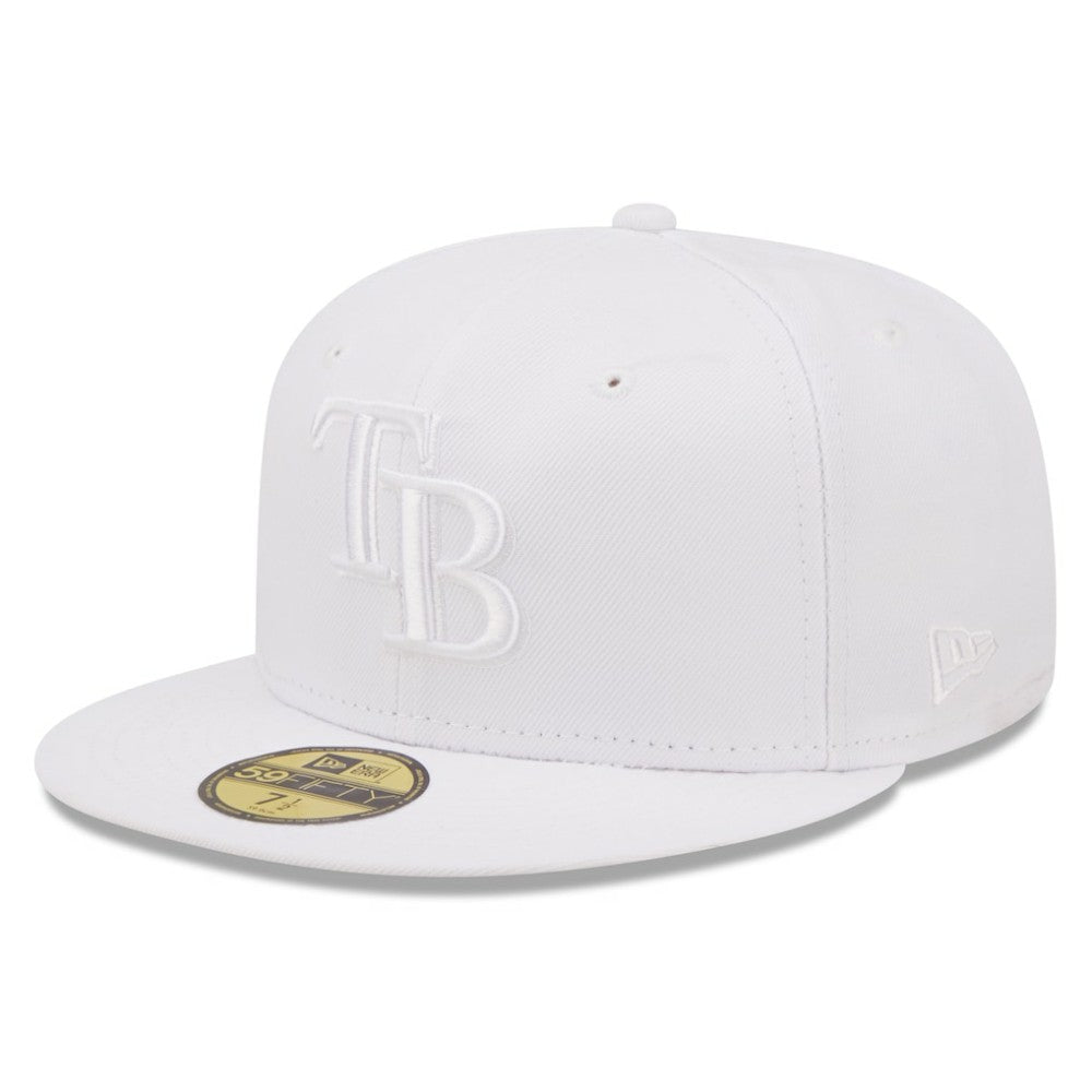 Tampa Bay Rays New Era White on White 59FIFTY Fitted Hat Hats - MLB