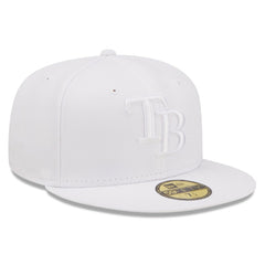Tampa Bay Rays New Era White on White 59FIFTY Fitted Hat Hats - MLB