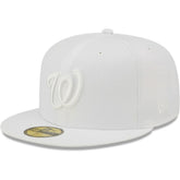 Washington Nationals New Era White on White 59FIFTY Fitted Hat Hats - MLB