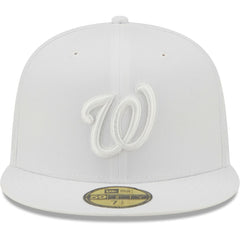 Washington Nationals New Era White on White 59FIFTY Fitted Hat Hats - MLB