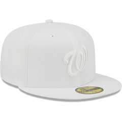 Washington Nationals New Era White on White 59FIFTY Fitted Hat Hats - MLB