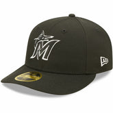 Miami Marlins New Era Black & White Low Profile 59FIFTY Fitted Hat Hats - MLB