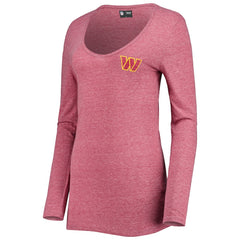 Washington Commanders New Era Women's Scoop Neck Tri-Blend Long Sleeve T-Shirt Burgundy | NFL