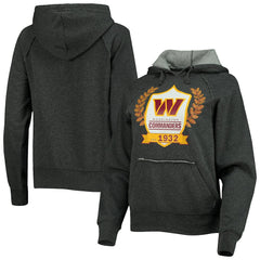 Washington Commanders New Era Women's Raglan Pullover Hoodie Heathered Charcoal | NFL