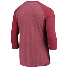 Washington Commanders Majestic Threads Wordmark 3/4-Sleeve Raglan Tri-Blend T-Shirt Burgundy | NFL
