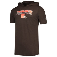 Cleveland Browns New Era Team Brushed Hoodie T-Shirt Heathered Brown | NFL