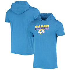 Los Angeles Rams New Era Team Brushed Hoodie T-Shirt Heathered Blue | NFL