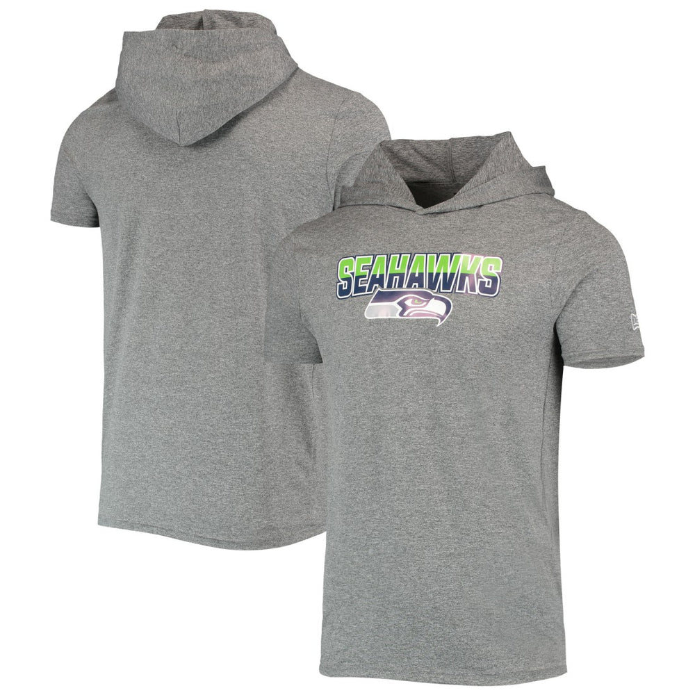 Seattle Seahawks New Era Team Brushed Hoodie T-Shirt Heathered Gray | NFL