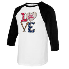 St. Louis Cardinals Tiny Turnip Women's Baseball Love Raglan 3/4-Sleeve T-Shirt - MLB