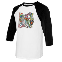San Francisco Giants Tiny Turnip Women's Peace Love Baseball 3/4-Sleeve Raglan T-Shirt - MLB