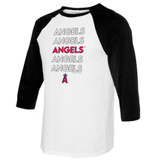 Los Angeles Angels Tiny Turnip Women's Stacked 3/4-Sleeve Raglan T-Shirt - MLB