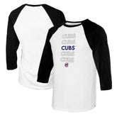 Chicago Cubs Tiny Turnip Youth Stacked Raglan 3/4 Sleeve T-Shirt - MLB