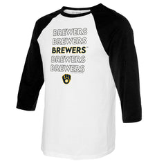 Milwaukee Brewers Tiny Turnip Youth Stacked Raglan 3/4 Sleeve T-Shirt - MLB