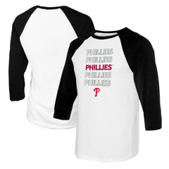Philadelphia Phillies Tiny Turnip Youth Stacked Raglan 3/4 Sleeve T-Shirt - MLB