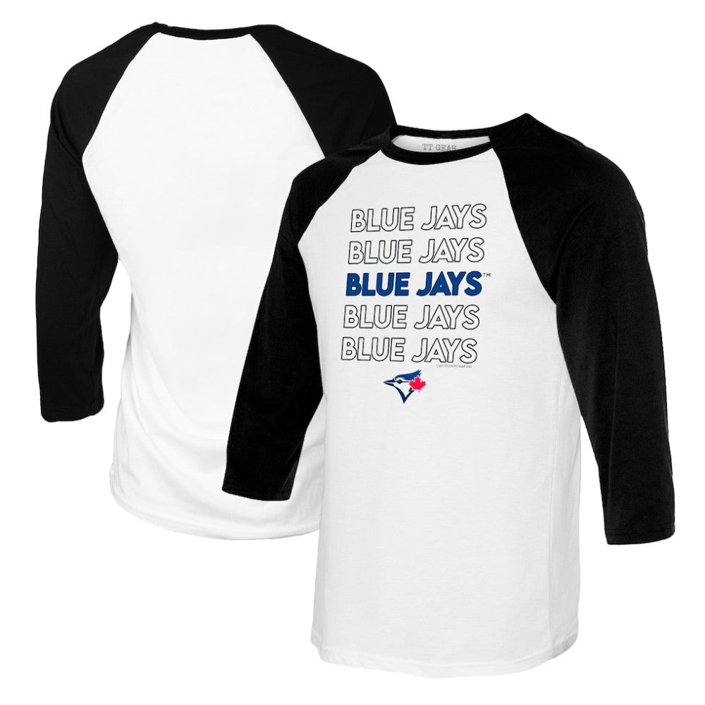 Toronto Blue Jays Tiny Turnip Youth Stacked Raglan 3/4 Sleeve T-Shirt - MLB