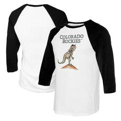 Colorado Rockies Tiny Turnip Youth TT Rex Raglan 3/4 Sleeve T-Shirt - MLB