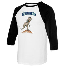 Seattle Mariners Tiny Turnip Youth TT Rex Raglan 3/4 Sleeve T-Shirt - MLB