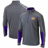 Los Angeles Lakers Omni-Wick Shotgun 2.0 Quarter-Zip Pullover Top Heathered Gray/Purple - NBA