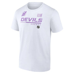 New Jersey Devils NHL Hockey Fights Cancer T-Shirt - White - NHL