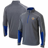 New York Knicks Omni-Wick Shotgun 2.0 Quarter-Zip Pullover Top Heathered Gray/Blue - NBA