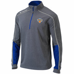 New York Knicks Omni-Wick Shotgun 2.0 Quarter-Zip Pullover Top Heathered Gray/Blue - NBA