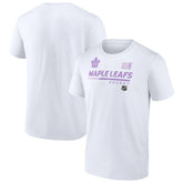 Toronto Maple Leafs NHL Hockey Fights Cancer T-Shirt - White - NHL